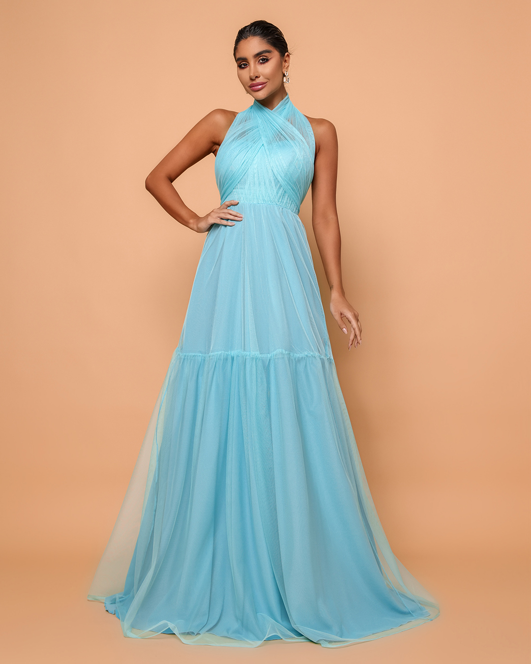 Dot Clothing - Dress Dot Clothing Long Multiform Tulle Light Blue - 1725AZCL