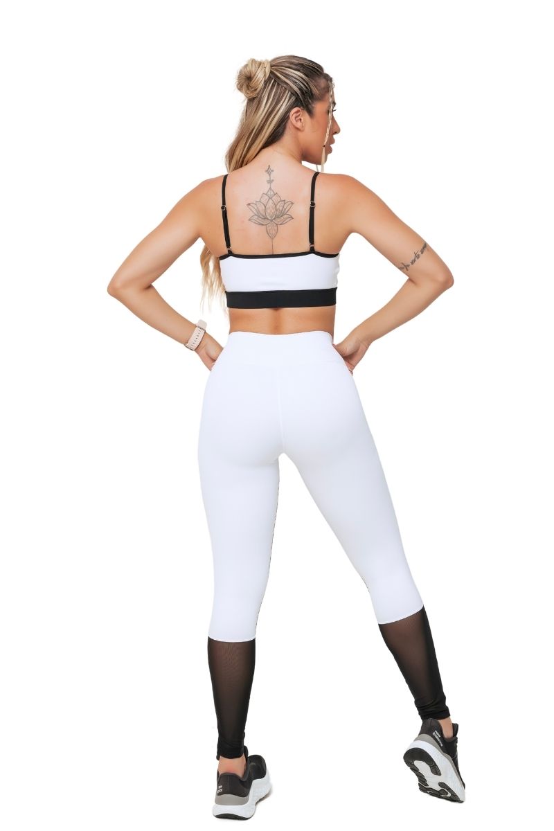 Garotafit - Fitness Set Top and Pants Togo White - FCS245B