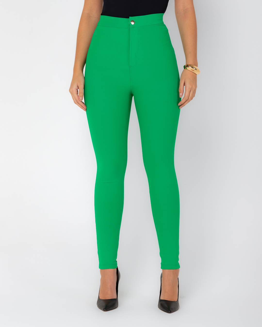 Miss Misses - Miss Misses Skinny Pants With Green Pocket - 18855023