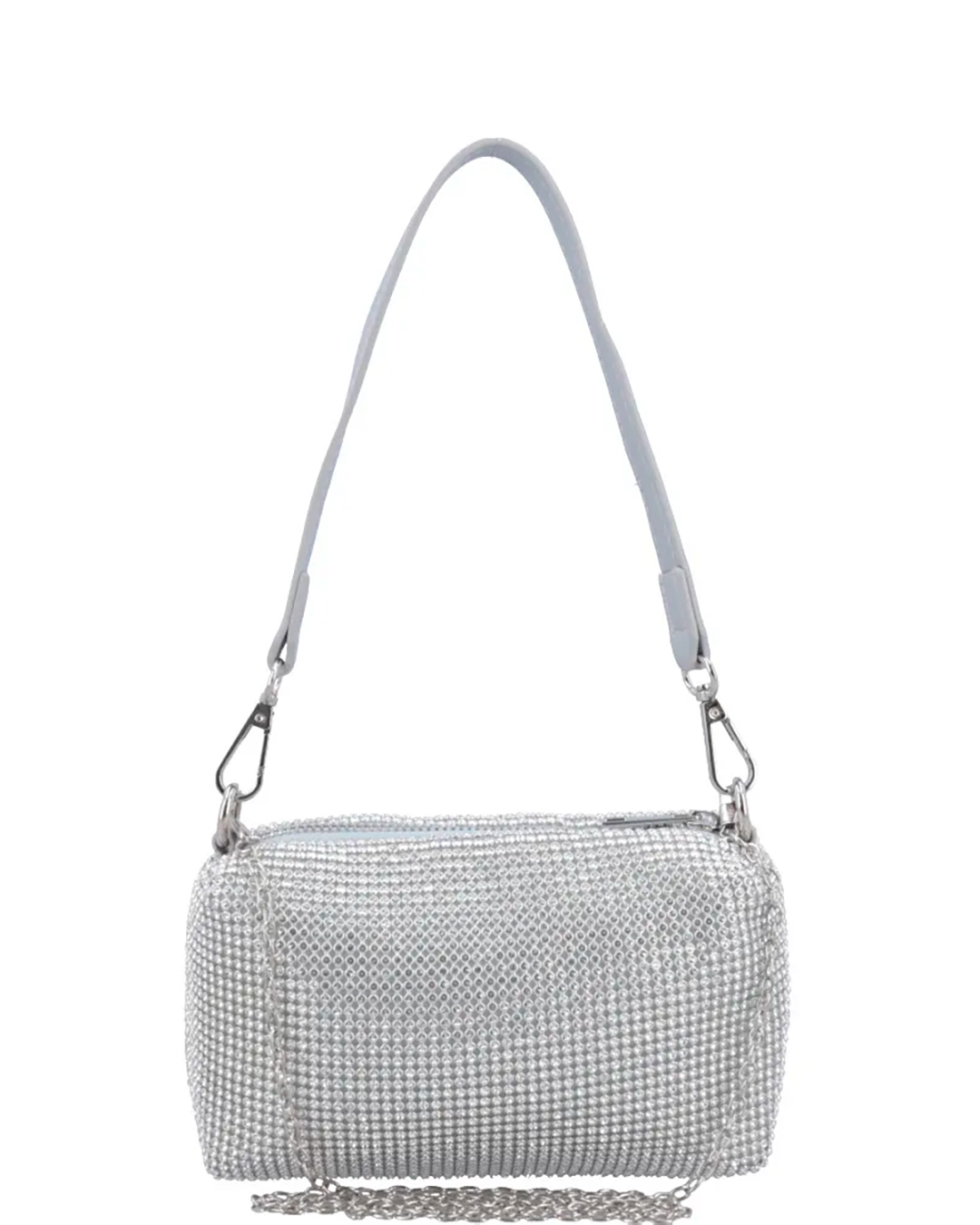 Bauarte - Silver Rhinestone Party Bauarte Hand Bag - 00236321037PRAT