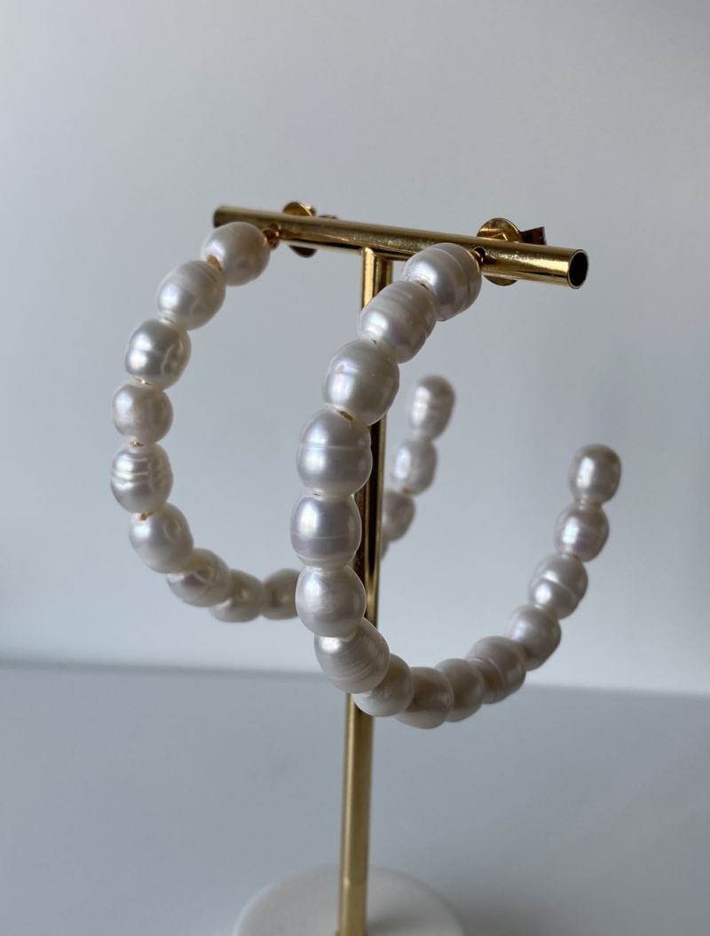 Mikabe - Large Pearl Earring Hoop - MK1321