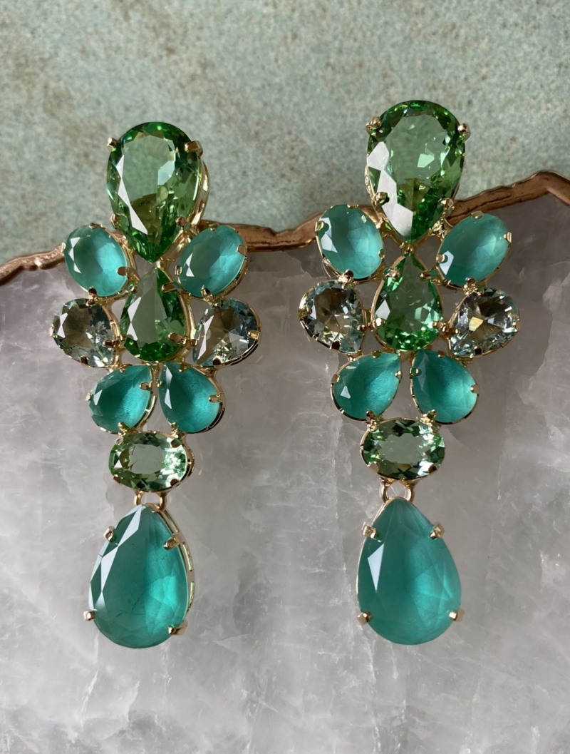 Mikabe - Green Zirconia Party Earring - MK1333