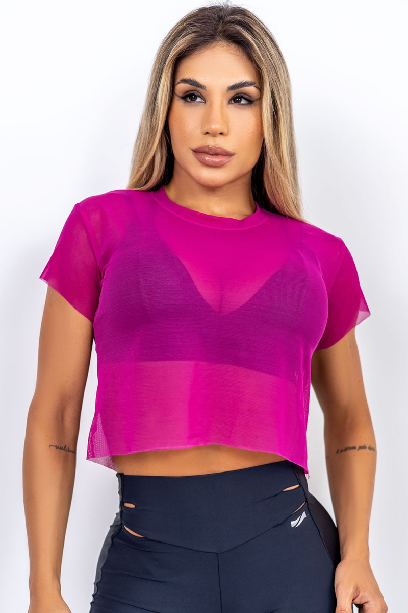 ZNG - CROPPED PINK SHEER - BLU202