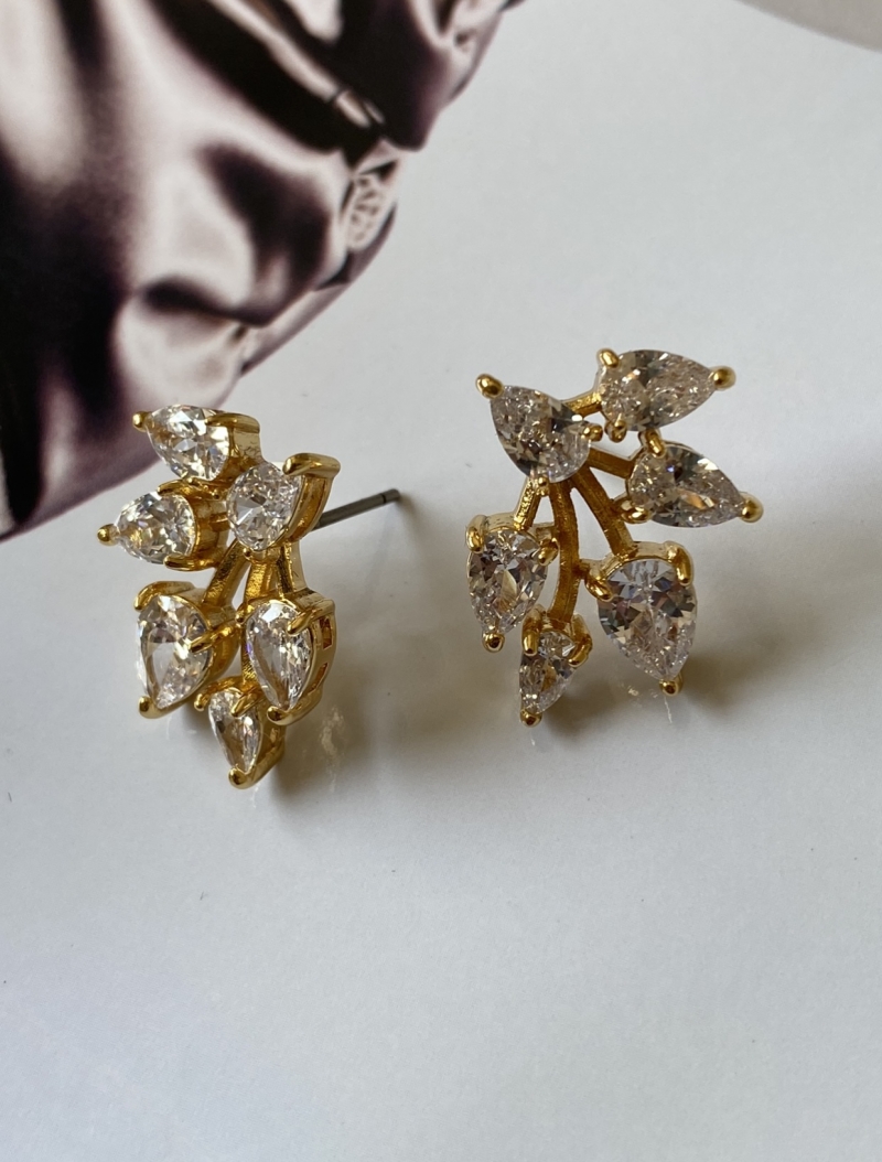 Mikabe - Earring Ear Cuff Drops Zirconia Gold - MK1352