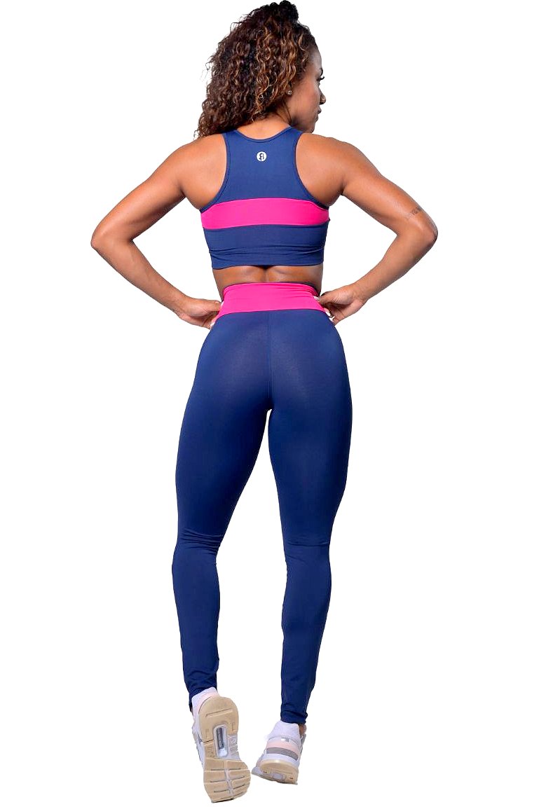 Garotafit - Conjunto Bulgaria Azul Marinho - FCS261L