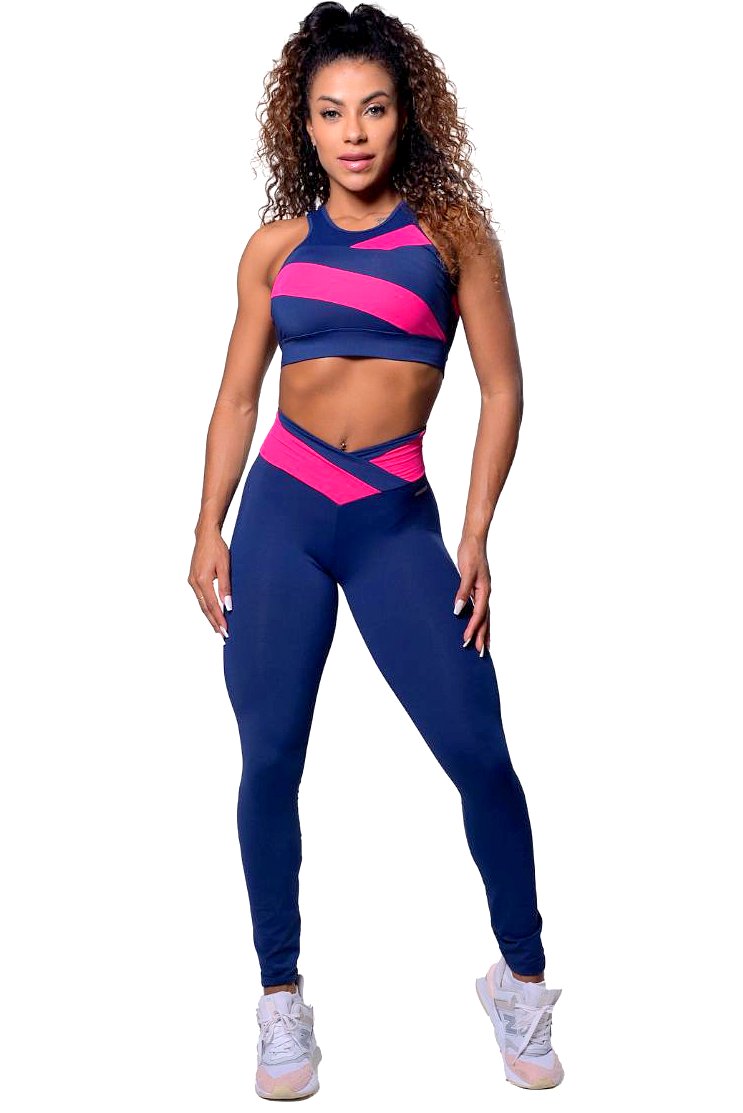 Garotafit - Conjunto Bulgaria Azul Marinho - FCS261L