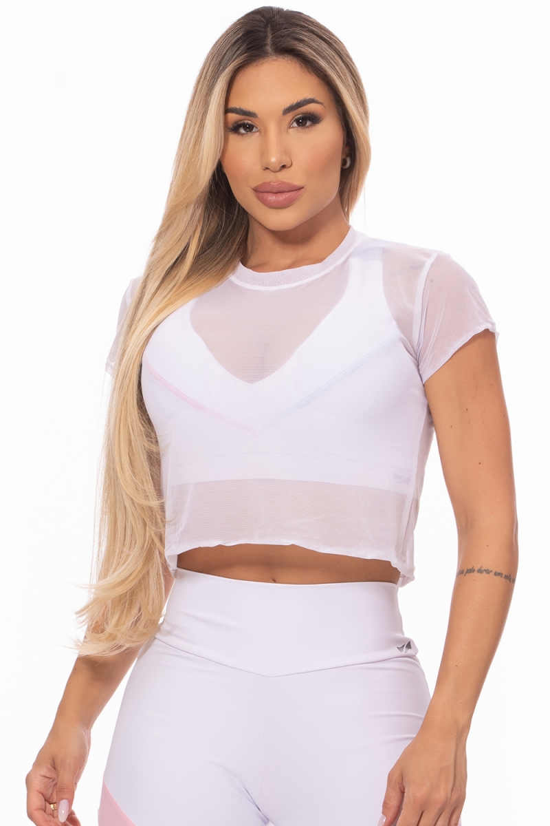 ZNG - CROPPED WHITE SHEER - BLU204