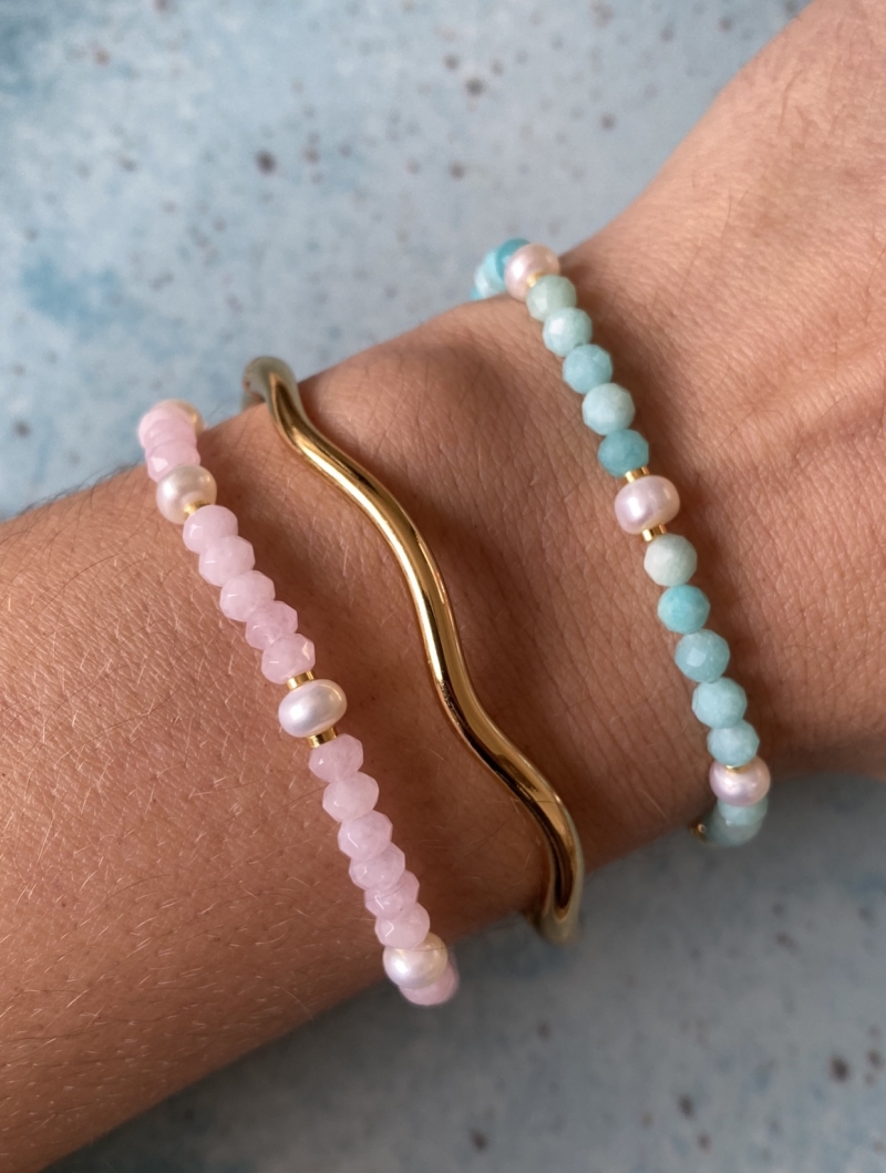 Mikabe - Amazonite and Pearl Btanklet - MK1376