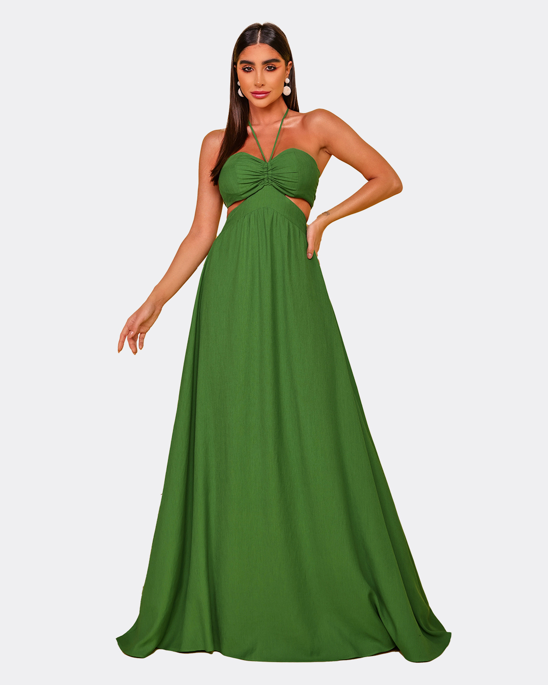 Dot Clothing - Dress Dot Clothing Long Green Strips - 1747VERD