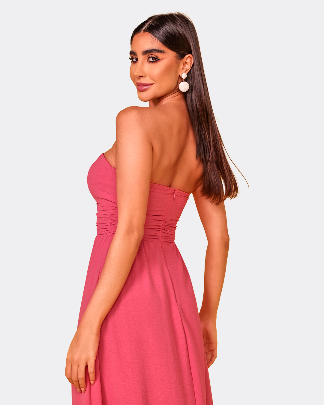 Dot Clothing - Dress Dot Clothing Long Pink Strips - 1733ROSA