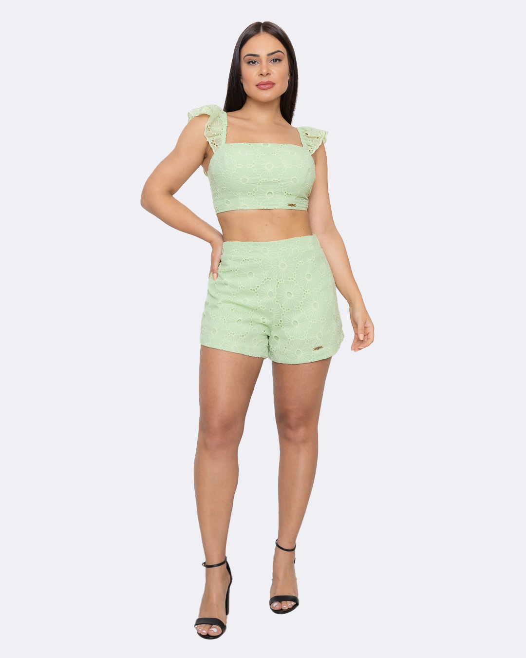 Oxigênio - Conjunto Oxigênio Laise Shorts e Cropped Verde - 2149170VERD