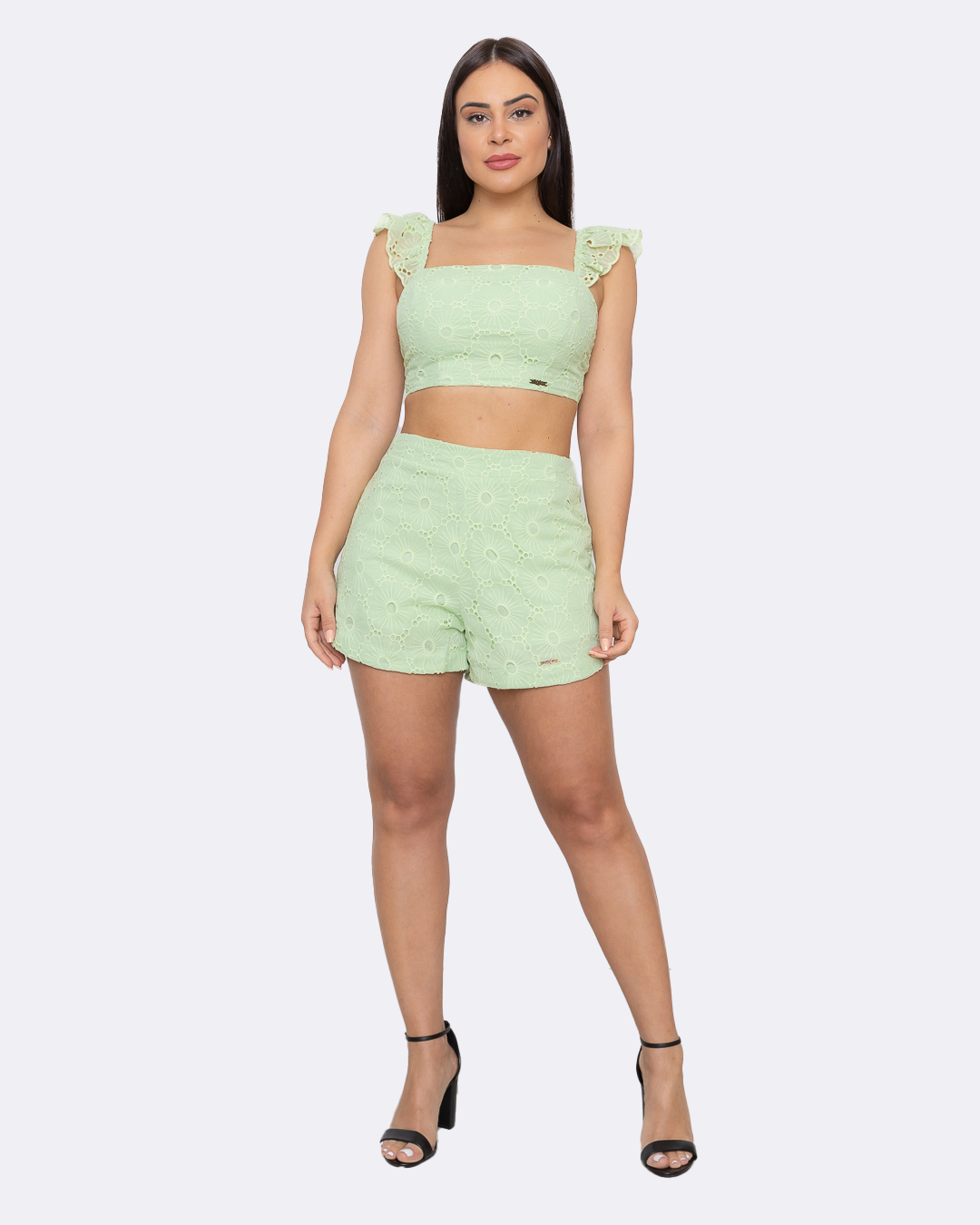 Oxigênio - Conjunto Oxigênio Laise Shorts e Cropped Verde - 2149170VERD