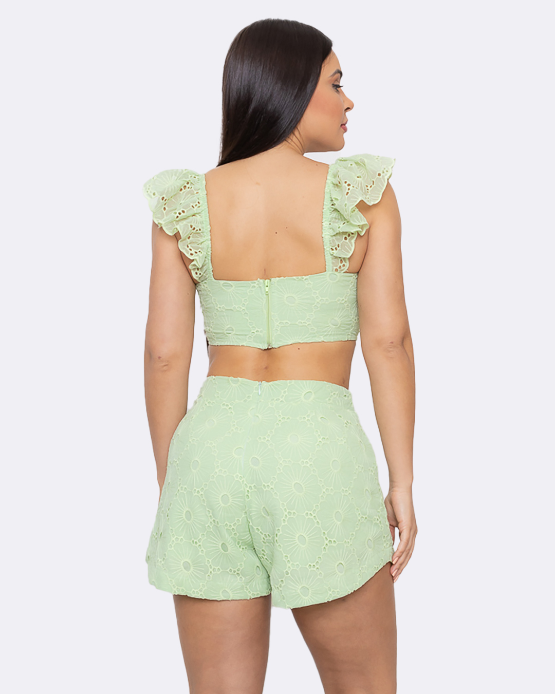 Oxigênio - Conjunto Oxigênio Laise Shorts e Cropped Verde - 2149170VERD