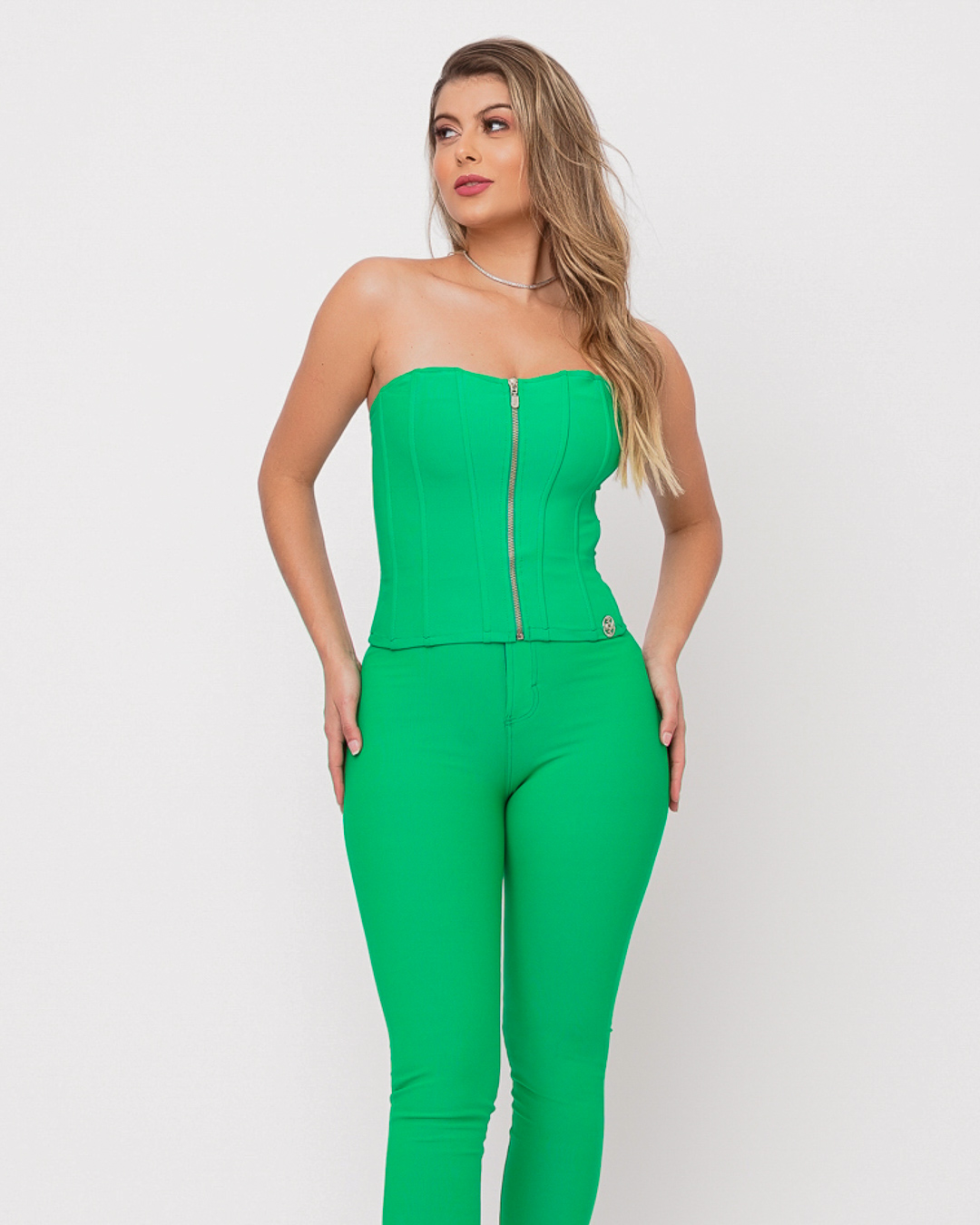 Fit You Corselet Miss Misses Com Barbatanas E Ziper Verde 18990023 Miss And Misses 