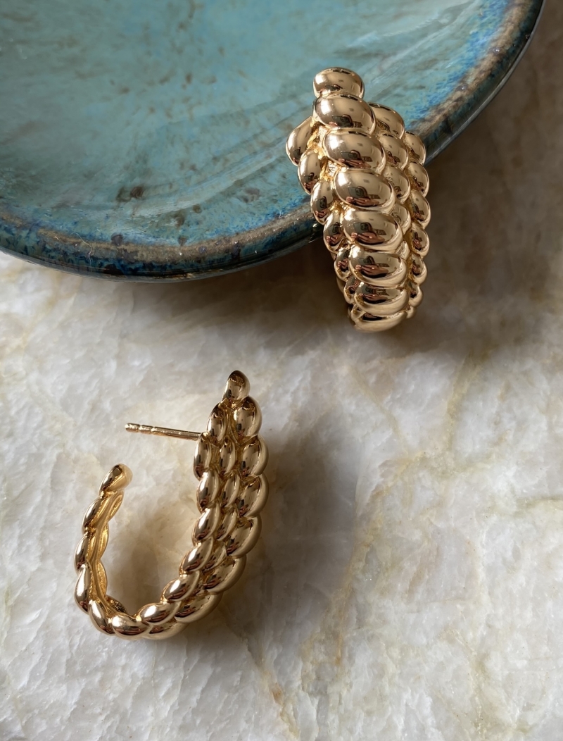 Mikabe - Curved Braided Earring - MK1383