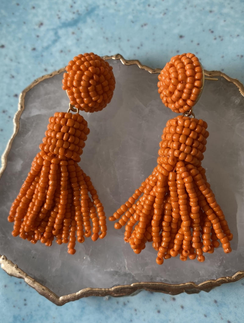 Mikabe - Earring Tassel Summer Bead Orange - MK1389