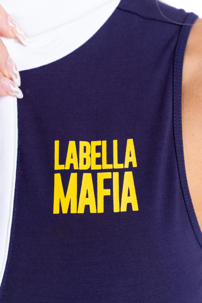 Labellamafia - Tank Shirt Cropped Labella World Blue Labellamafia - 27097