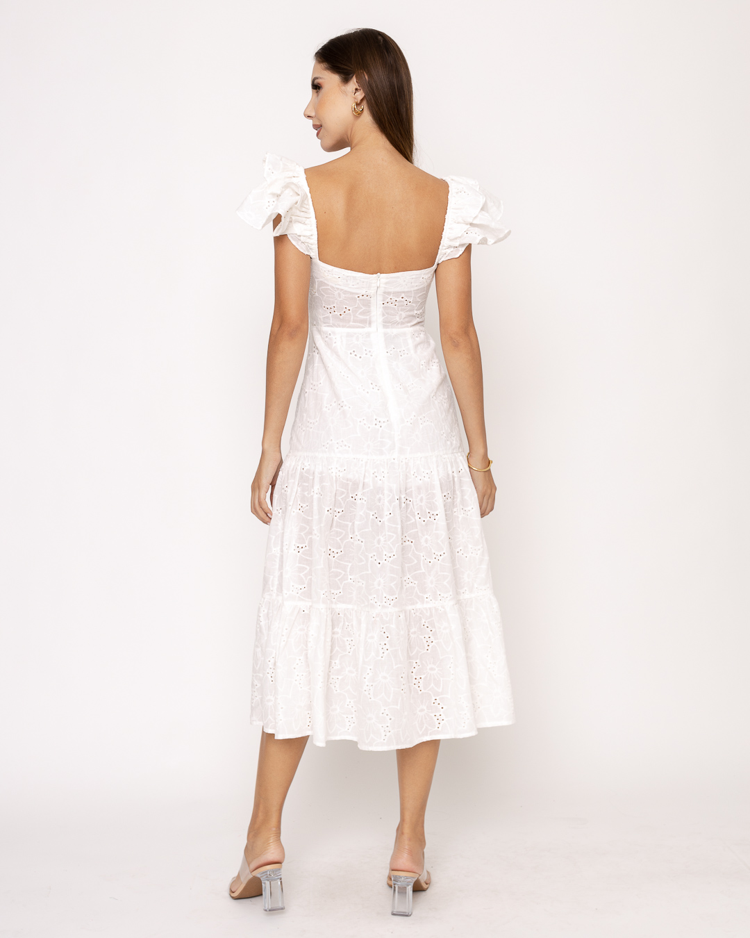 Oxigênio - Vestido Oxigênio Midi Laise Offwhite - 21136250OFF