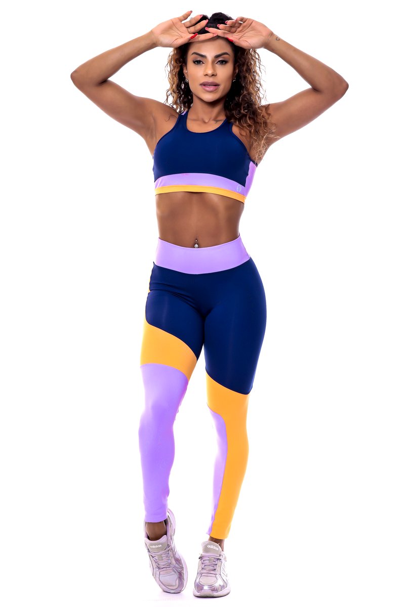 Garotafit - Fitness Set Top and Pants Sierra Leone Lilas - FCS270PL