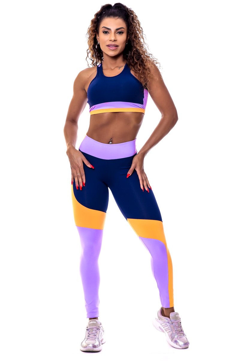 Garotafit - Fitness Set Top and Pants Sierra Leone Lilas - FCS270PL