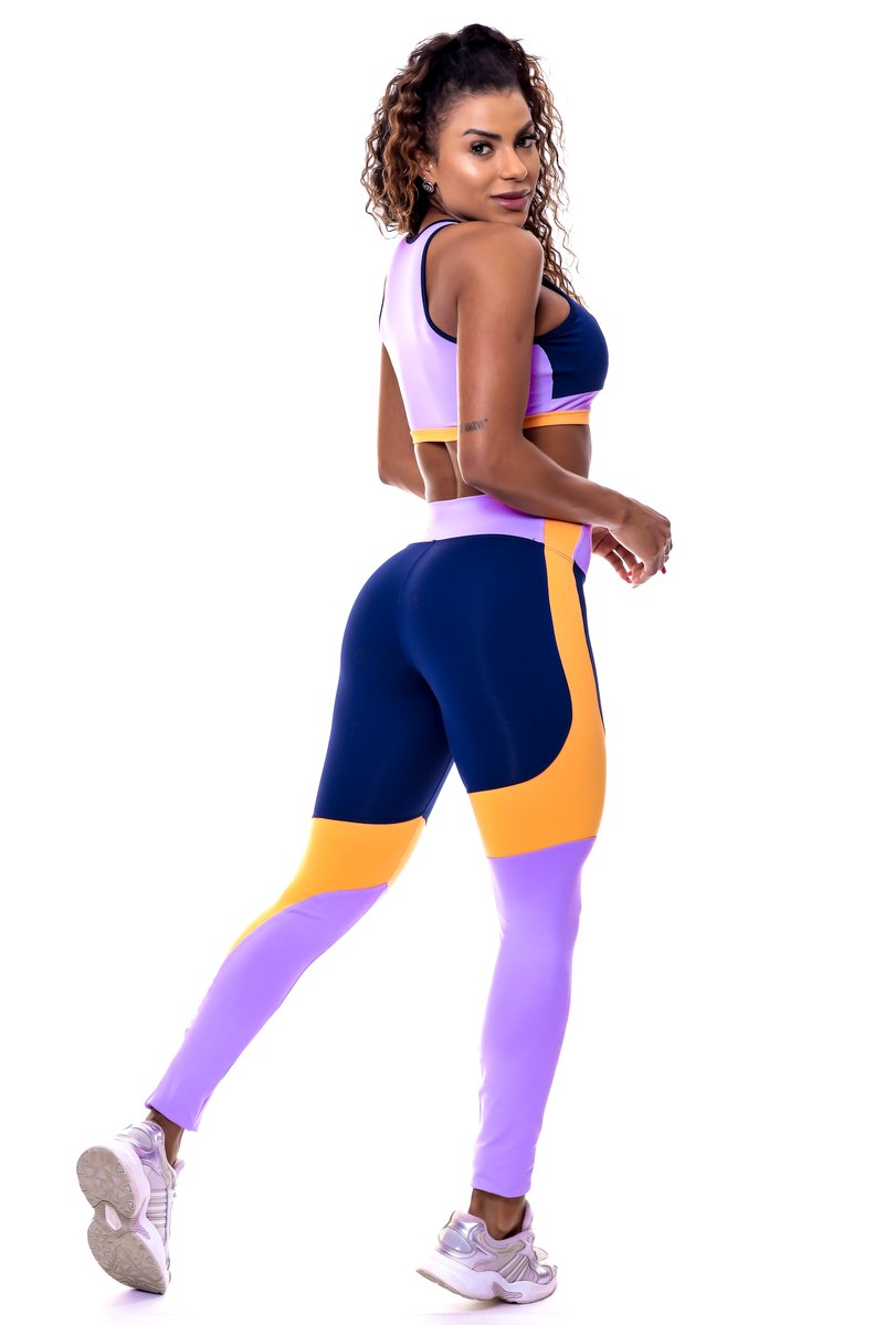 Garotafit - Fitness Set Top and Pants Sierra Leone Lilas - FCS270PL