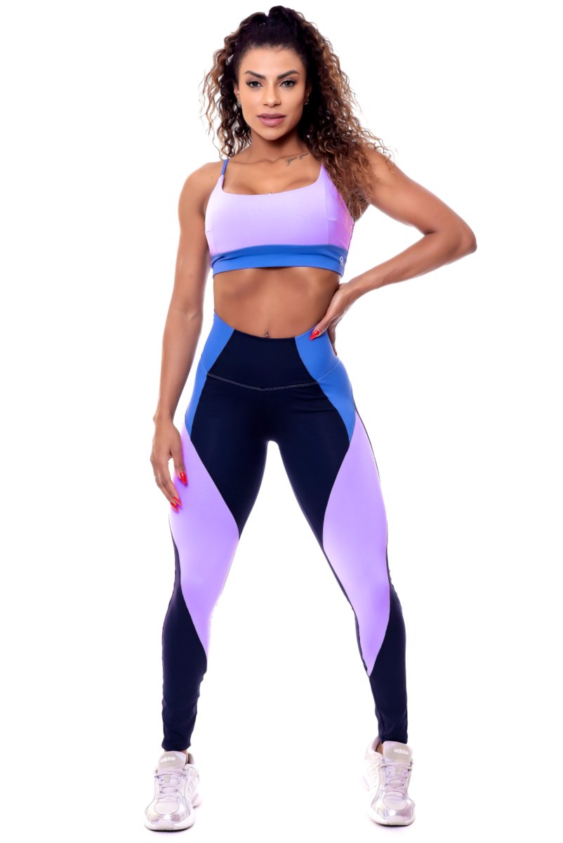 Garotafit - Fitness Set Top and Pants Suriname Lilac - FCS271PL
