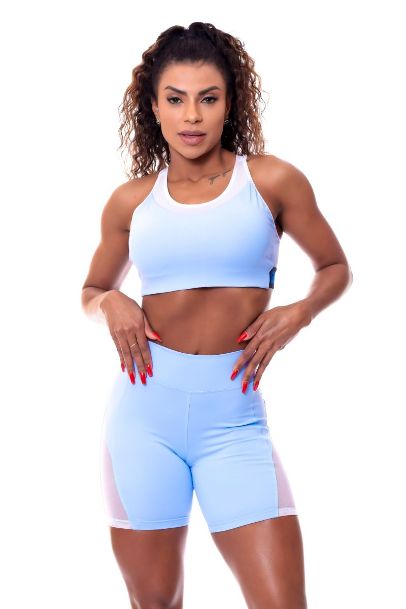 Garotafit - Fitness Set Top and Pants Sri Blue Bebe - SCJ56LI