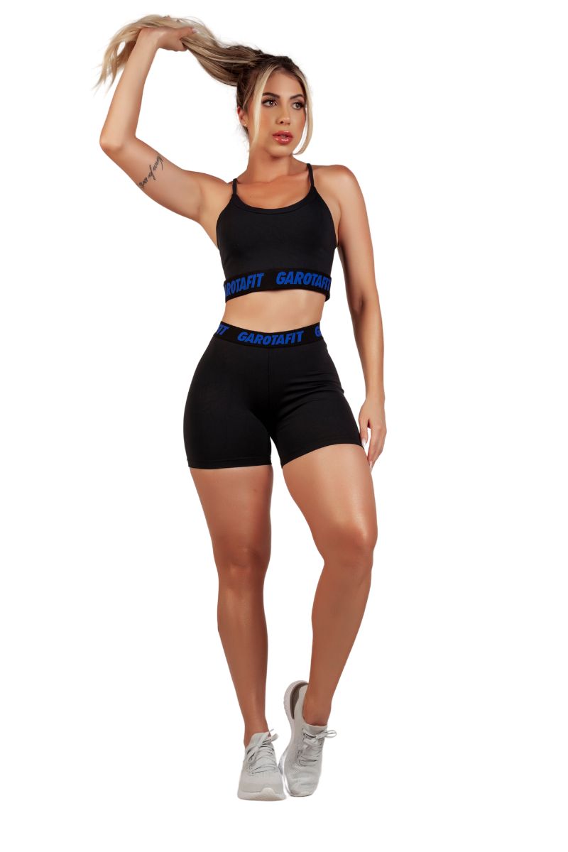 Garotafit - Fitness Set Top and Pants Bangkok Black - SCJ59A