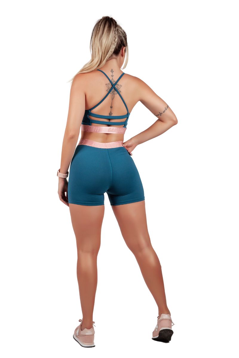 Garotafit - Fitness Set Top and Pants Bangkok Blue Petroleum - SCJ59L