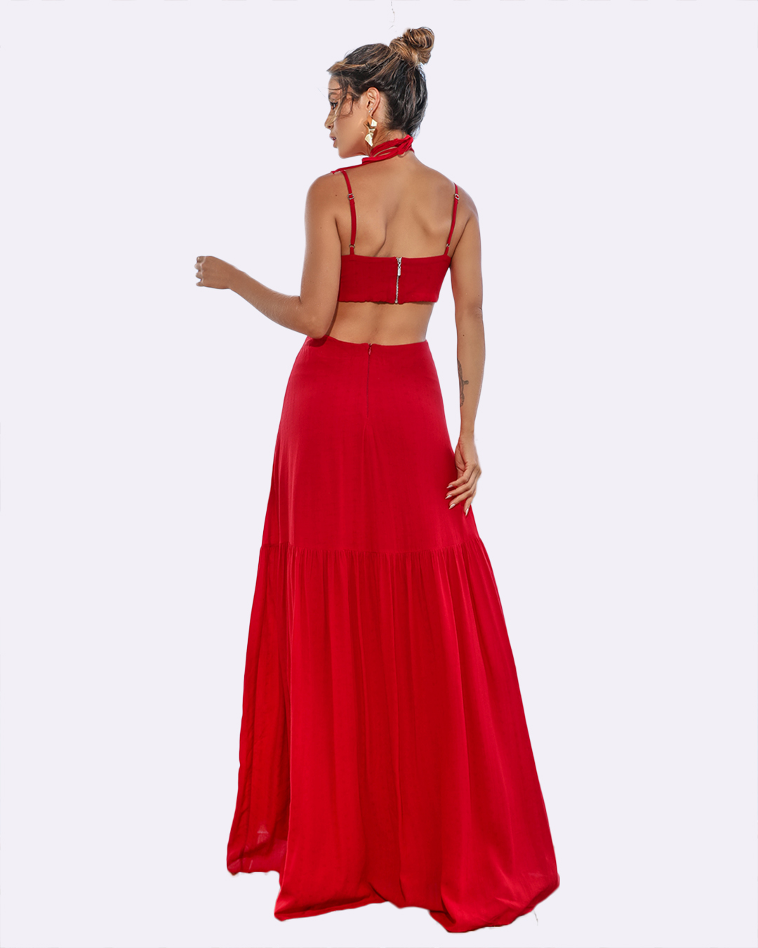 Dot Clothing - Dress Dot Clothing Long Strips Red - 1749VERM