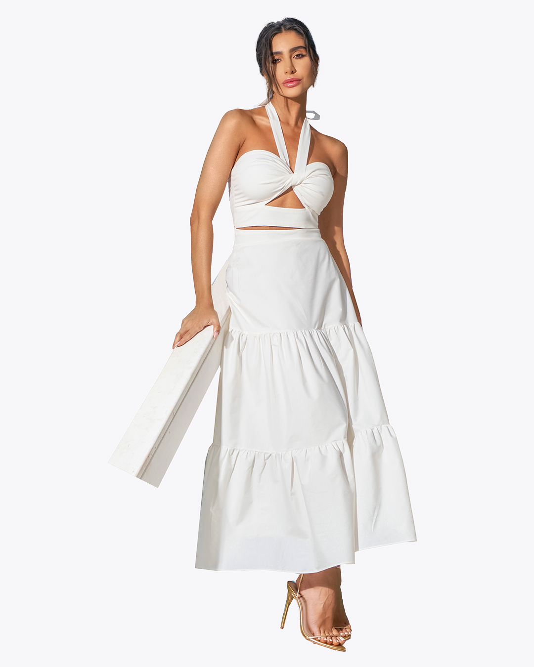 Dot Clothing - Vestido Dot Clothing Midi Branco - 1458OFF