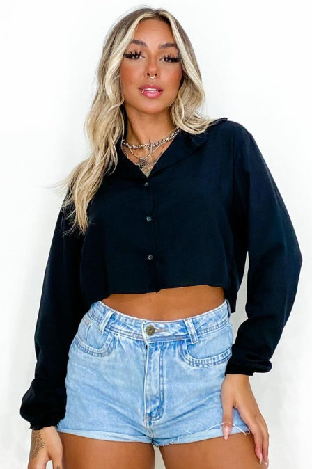 AS8 - Cropped Viscolinho Long Sleeve - TM004