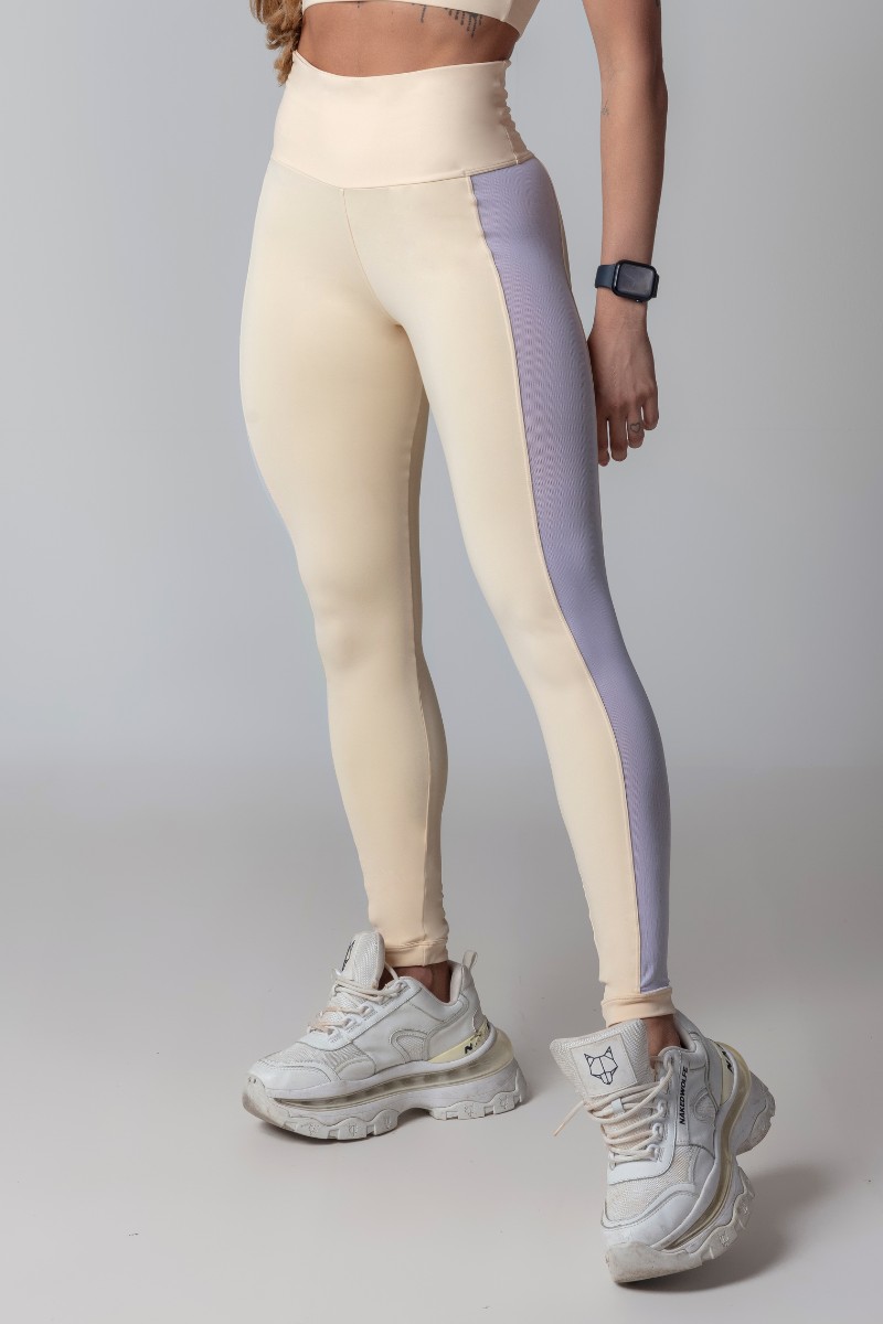 Hipkini - Legging Blogger Fitness Bege com Tule - 3339731