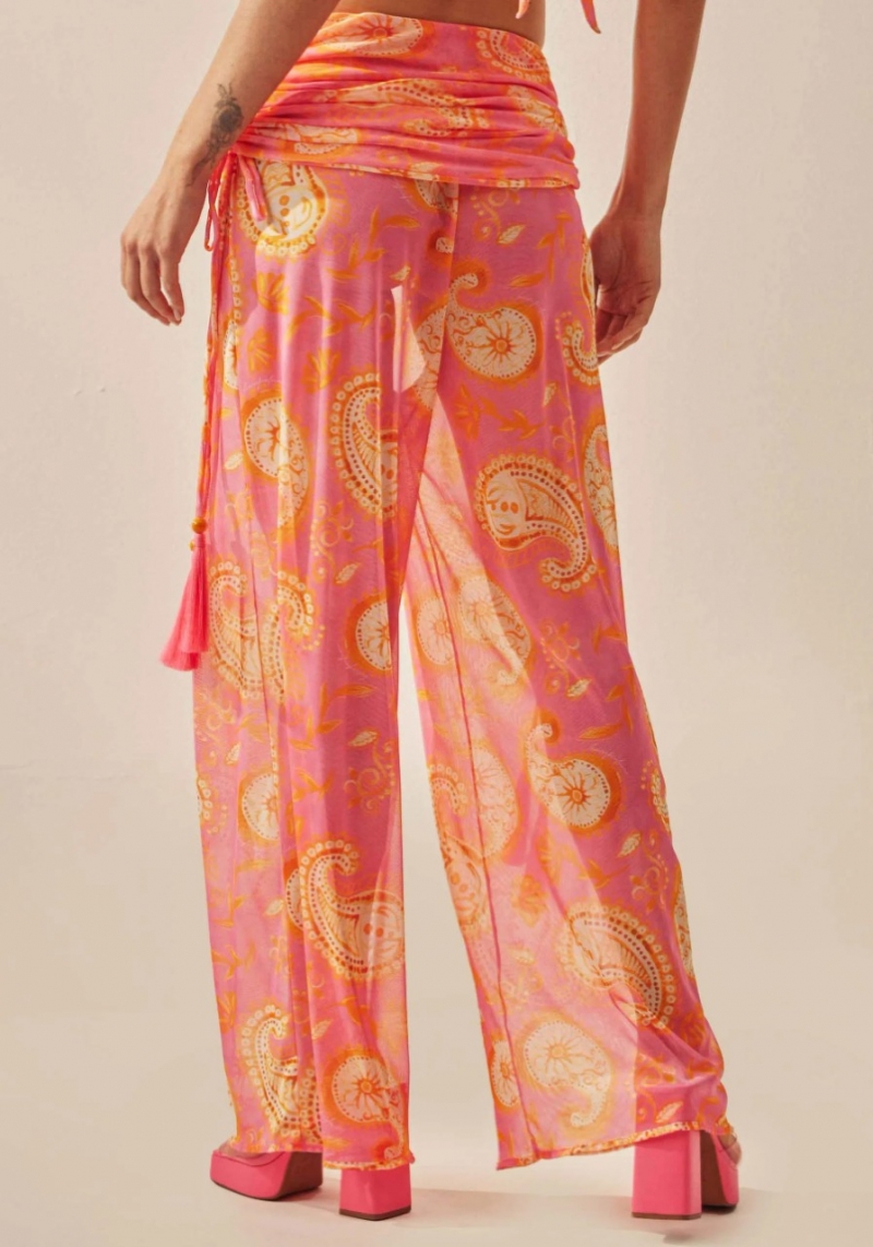 Lança Perfume - Wide Leg Pants With Overlay - 526CF000029