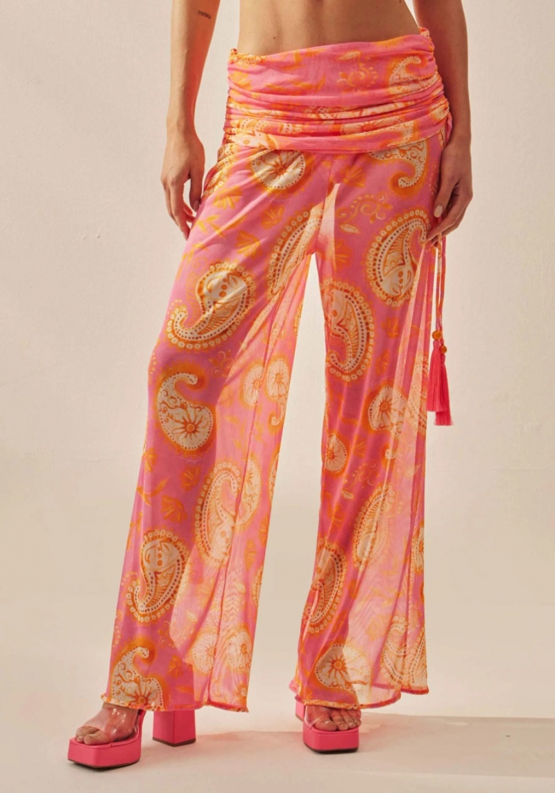 Lança Perfume - Wide Leg Pants With Overlay - 526CF000029