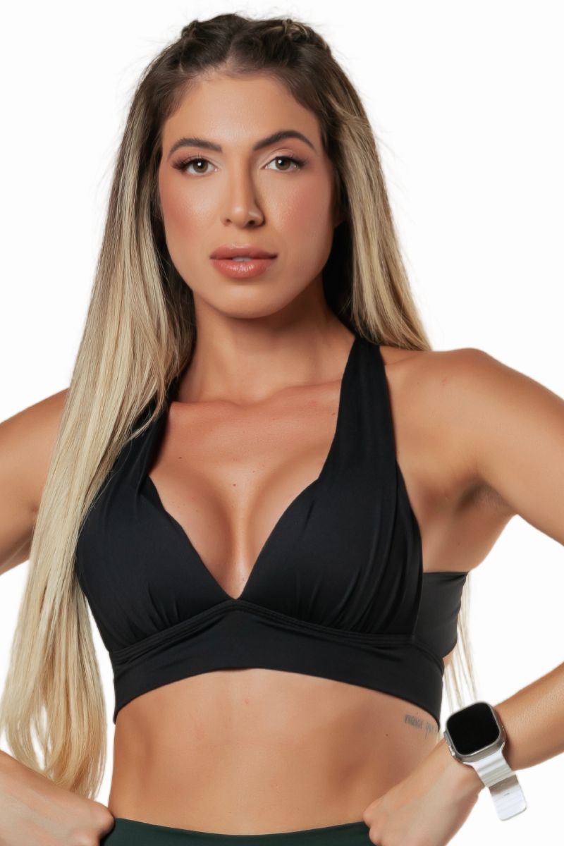 Garotafit - Top com Bojo Preto - TOB09A