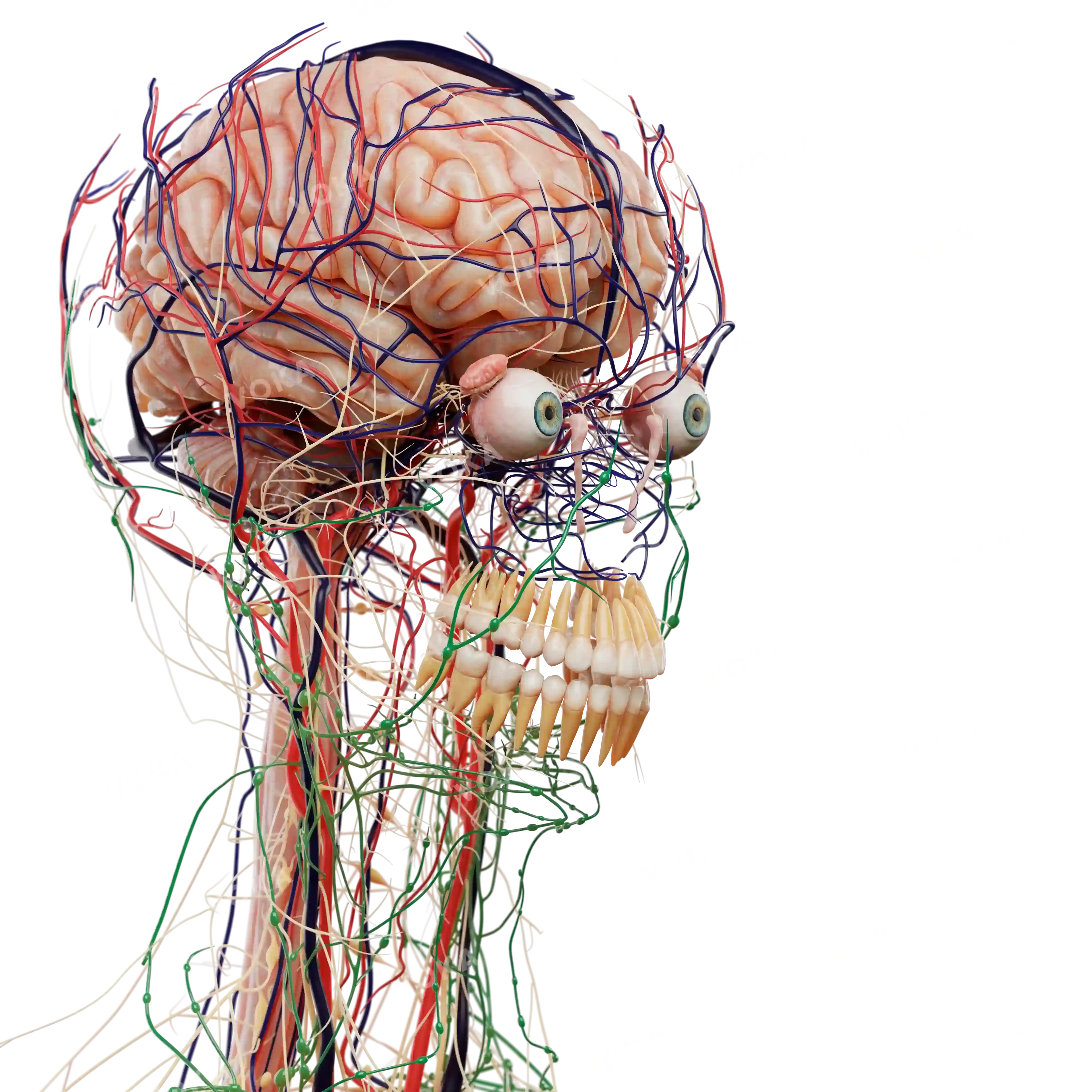 Brain and nerves, vessels of the head and neck image