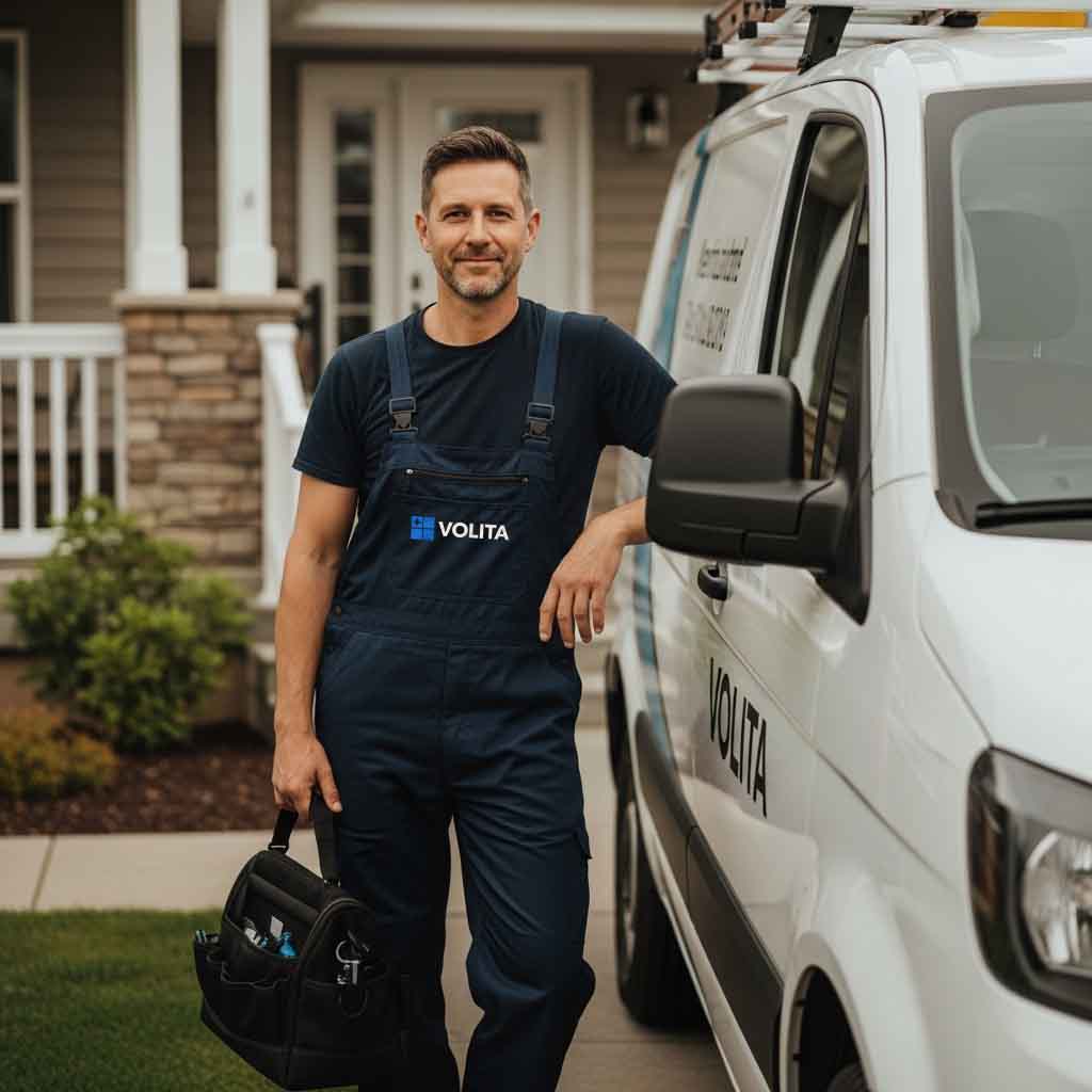 Technik Volita pri práci