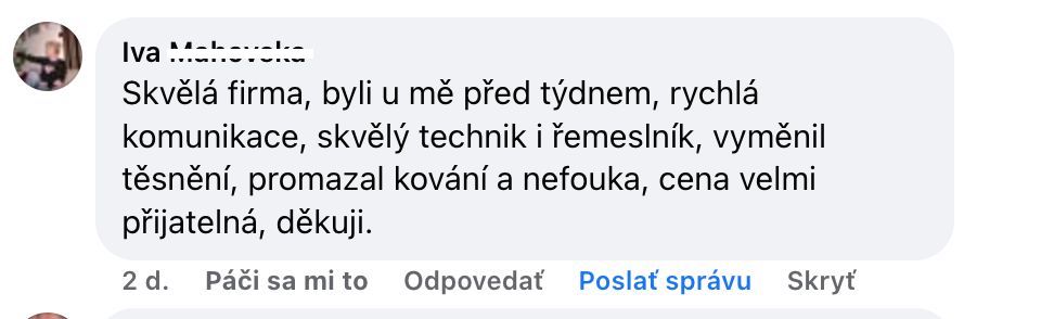 Google recenze zákazníka VOLITA 3