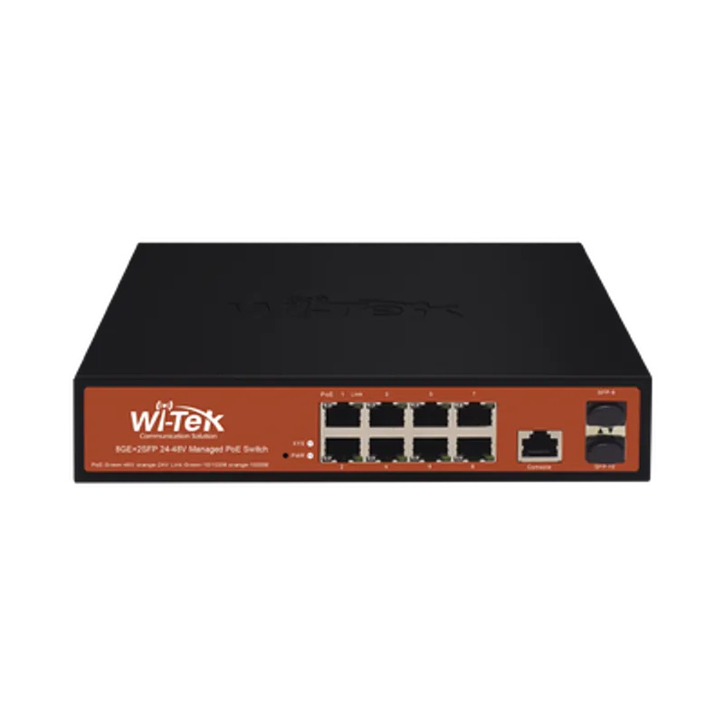 Wi-tek switch administrable 8 puertos gigabit ethernet poe 802.3 af/at 24v