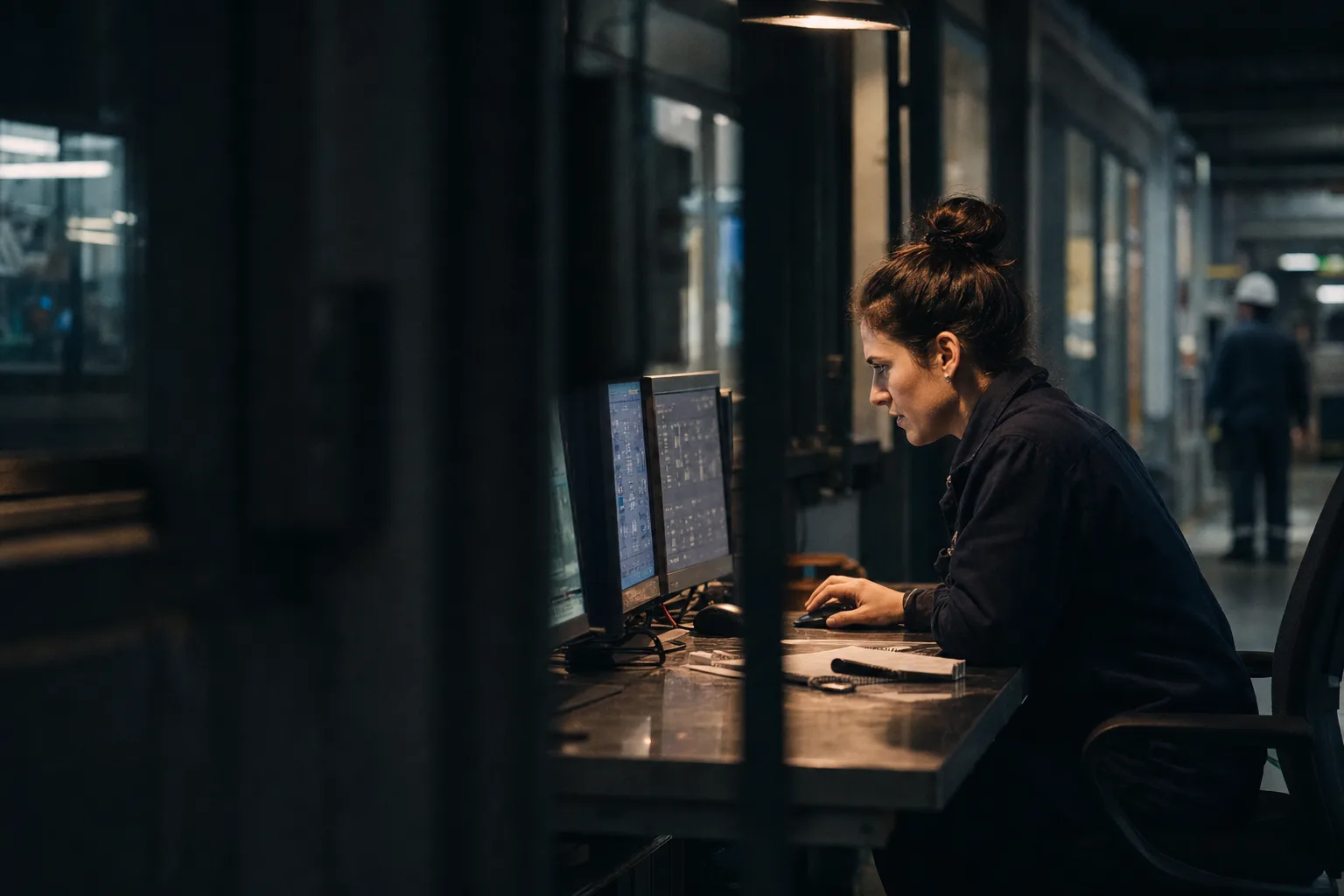 Editorial photograph: people at work in the client environment, accompanying Manufacturing Software Consulting.