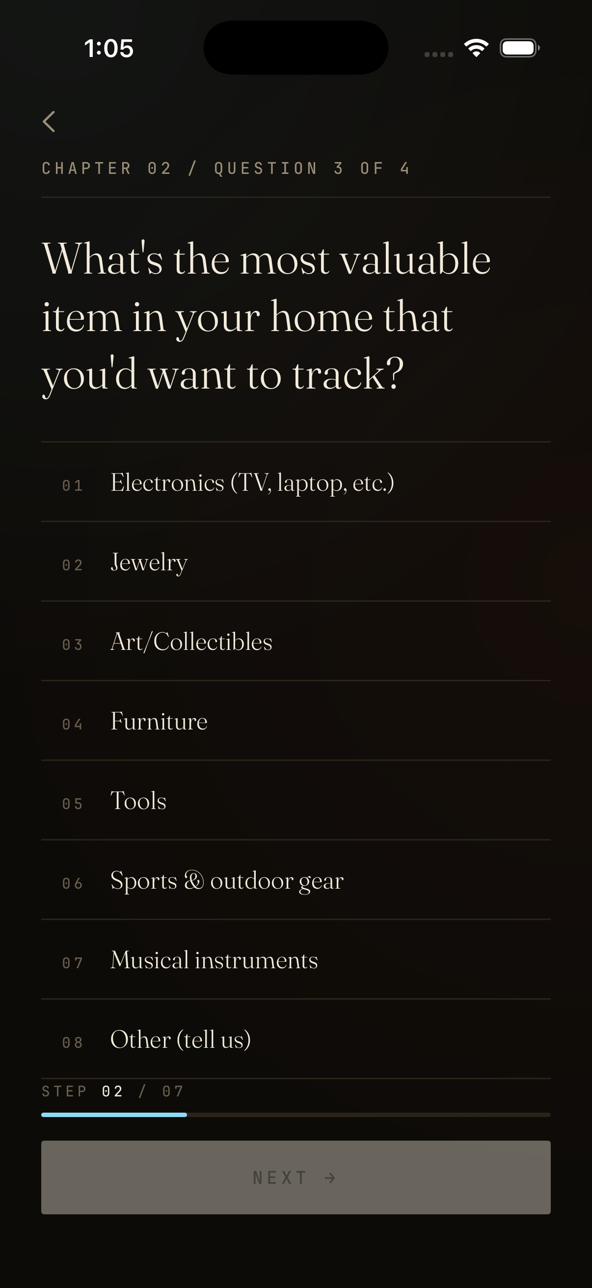 Chapter 02 — Questions (valuable items)