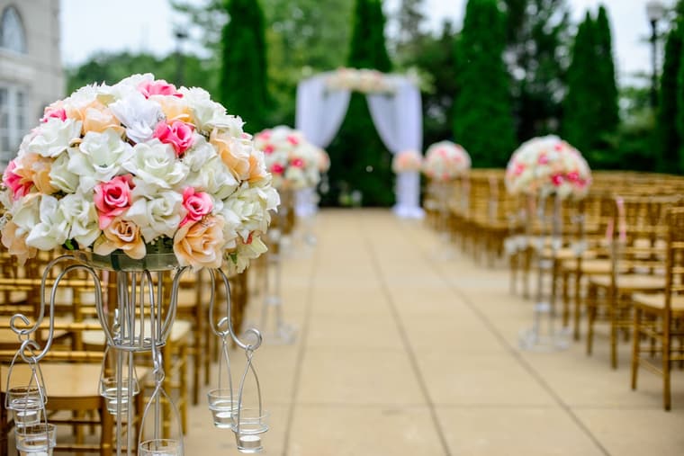The aisle, set out for the ceremony
