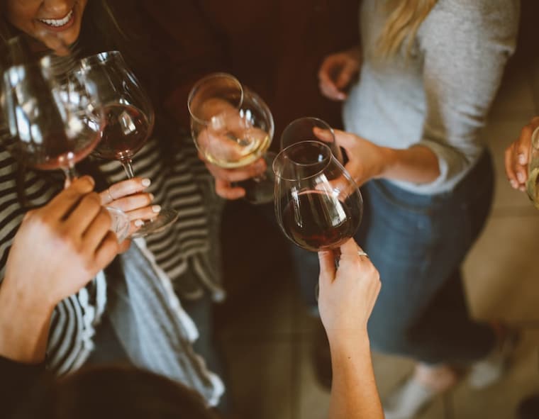 A toast raised on the terrace