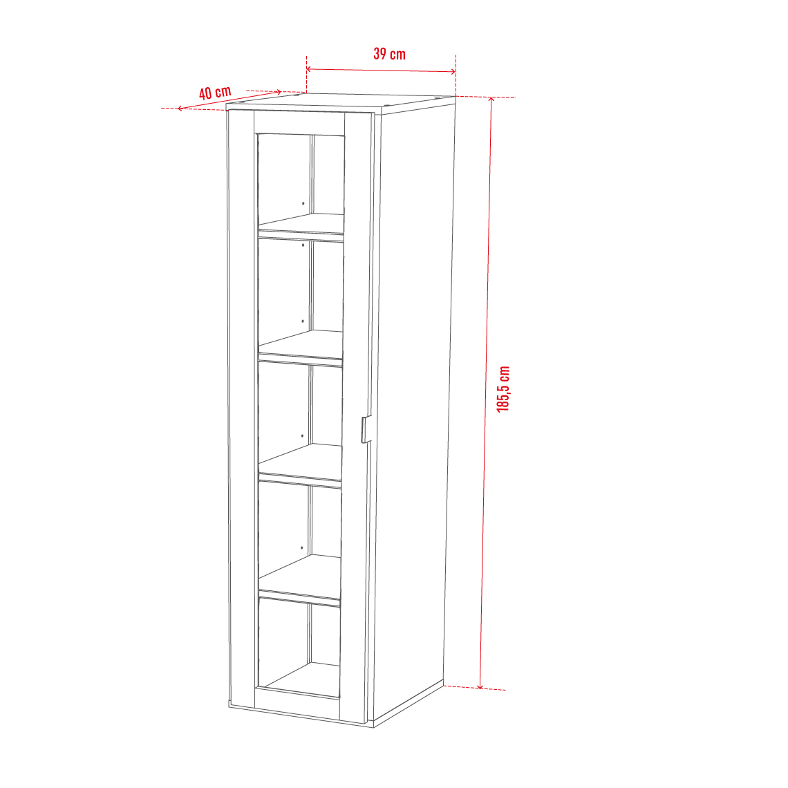 Gabinete estrecho Simple