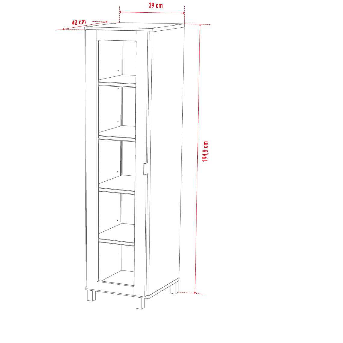 Gabinete estrecho Simple