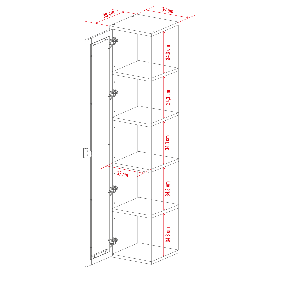 Gabinete estrecho Simple