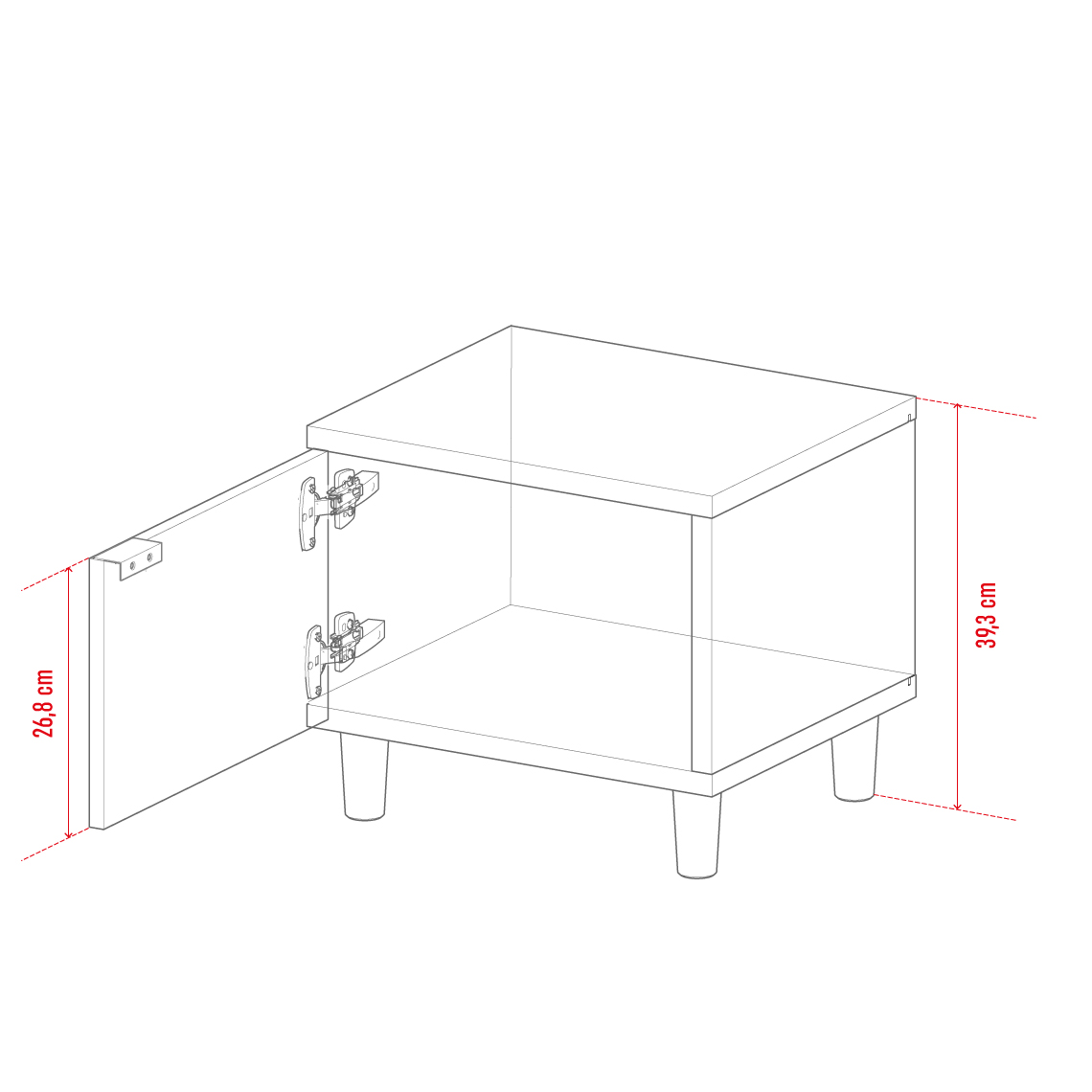 Table de chevet avec porte Simple