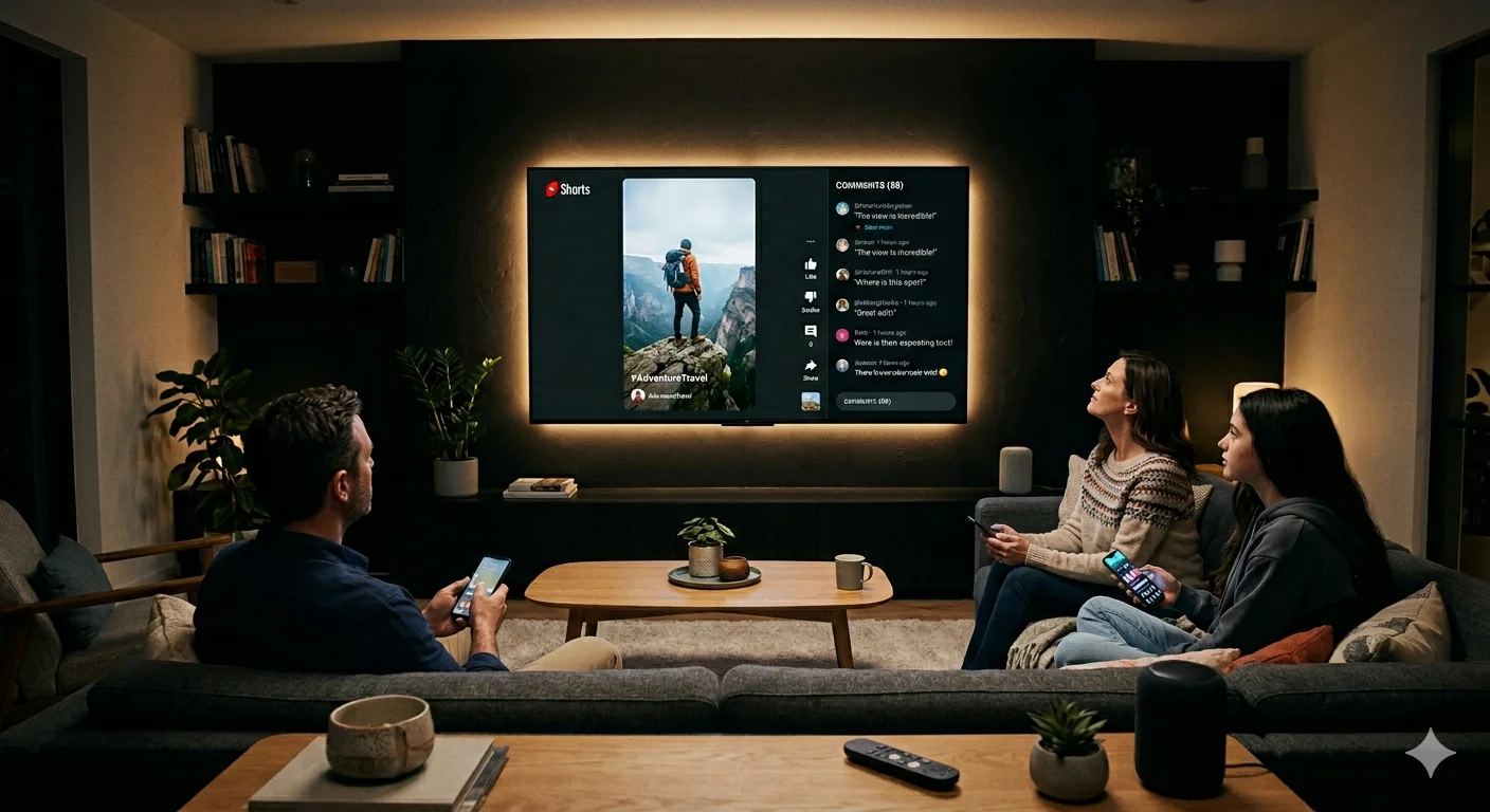 The Living Room Swallowed Your Phone Screen — YouTube Shorts Hits 2 Billion Hours on TV