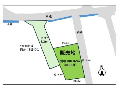 富永駅まで徒歩約7分、建築条件無し土地約30坪です。